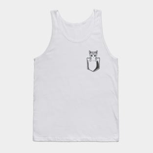 Pocket American Short Hair Kitty Tank Top